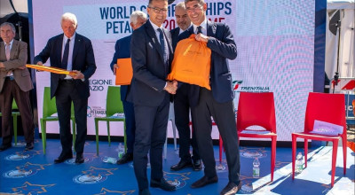 Il Presidente del CIP Marco Giunio De Sanctis presente alla cerimonia inaugur...