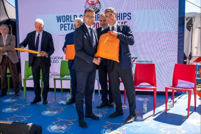 Il Presidente del CIP Marco Giunio De Sanctis presente alla cerimonia inaugur...
