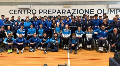 Scherma: incontro tra gli azzurri paralimpici e la Nazionale di calcio under 18