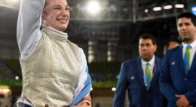 Beatrice Vio portabandiera dell'Italia in occasione della cerimonia di chiusu...